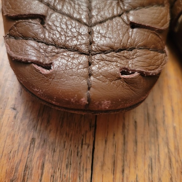 Salvatore Ferragamo Leather Leaf Cutout Ballet Flats 8.5B Brown Earthy Granola - Picture 8 of 9